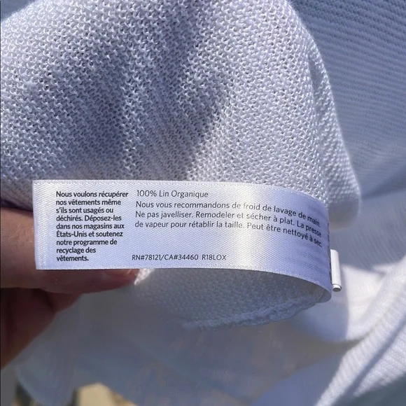 Eileen Fisher Small White Open-Front Cardigan - Picture 3 of 5